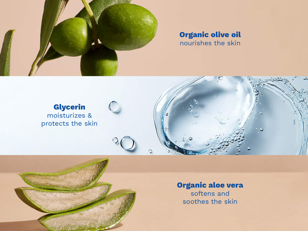 Organic hydrating cream with olive oil and aloe