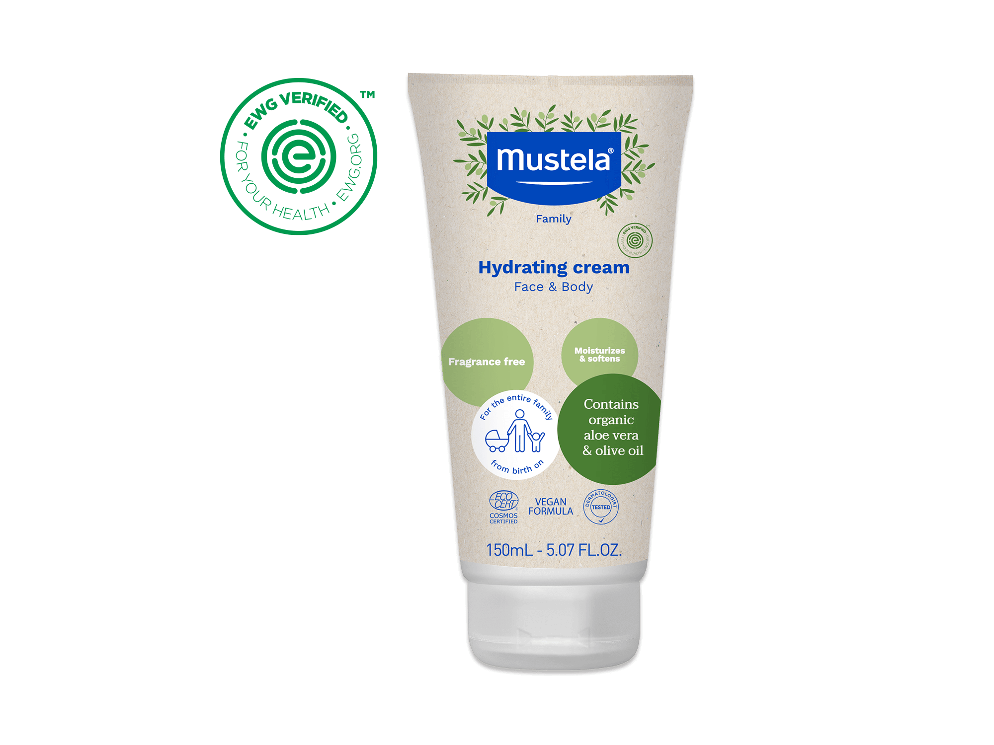 Organic hydrating cream with olive oil and aloe