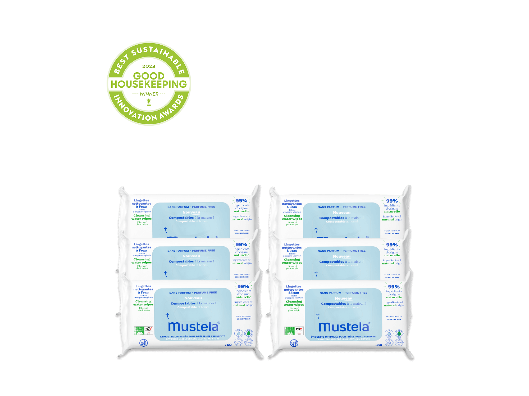 Home compostable fragrance-free wipes