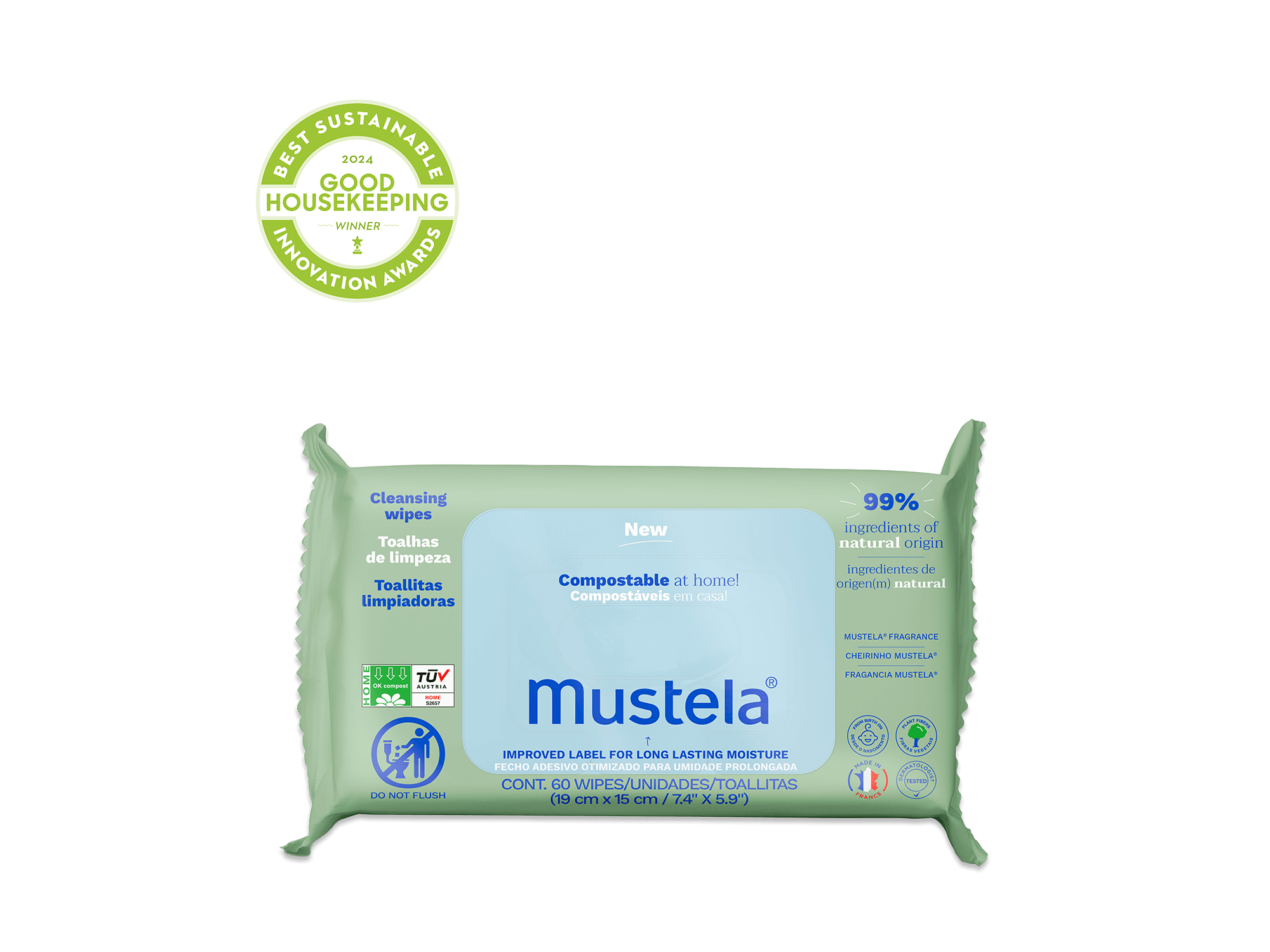 Home compostable wipes