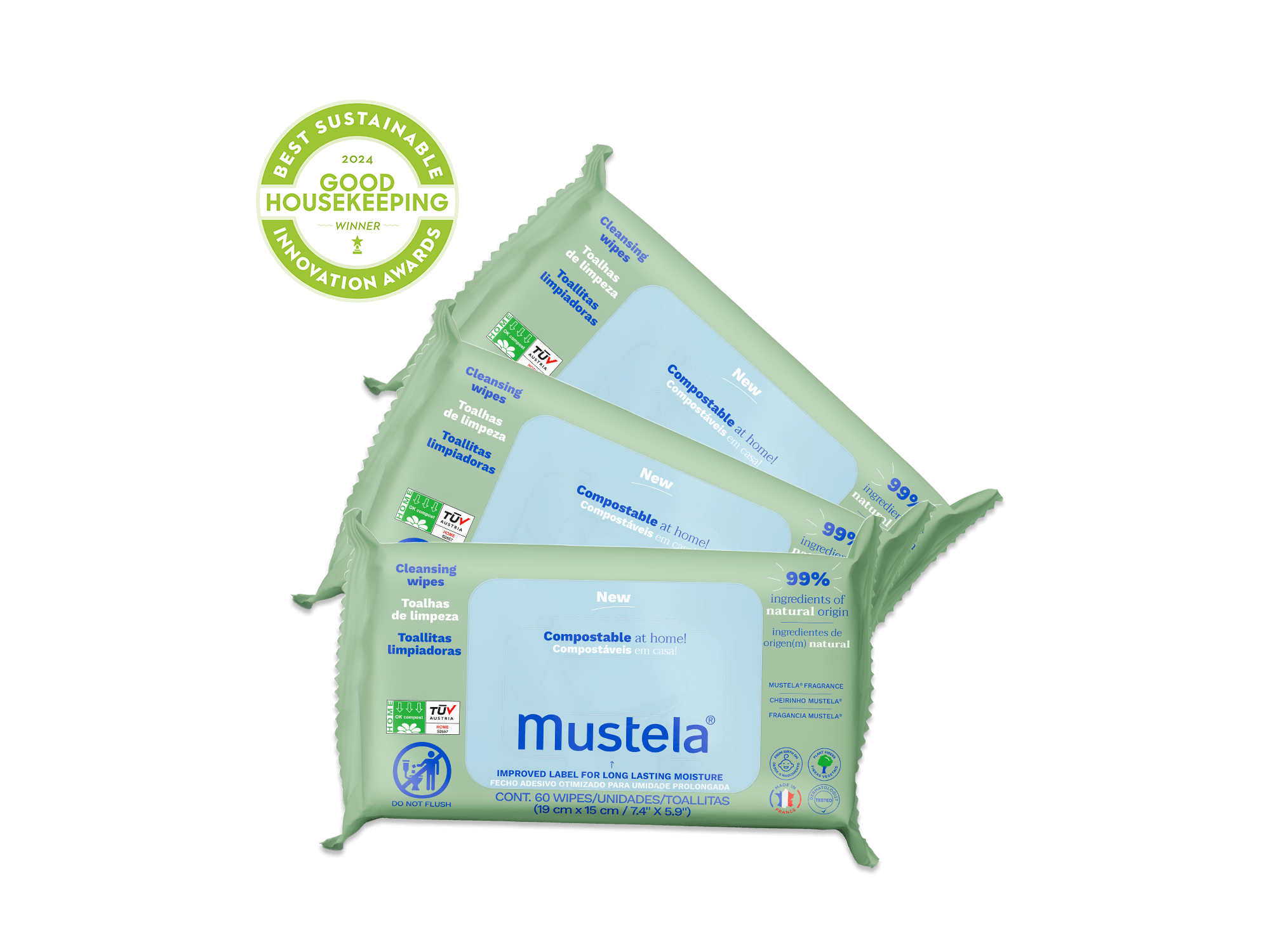 Home compostable wipes