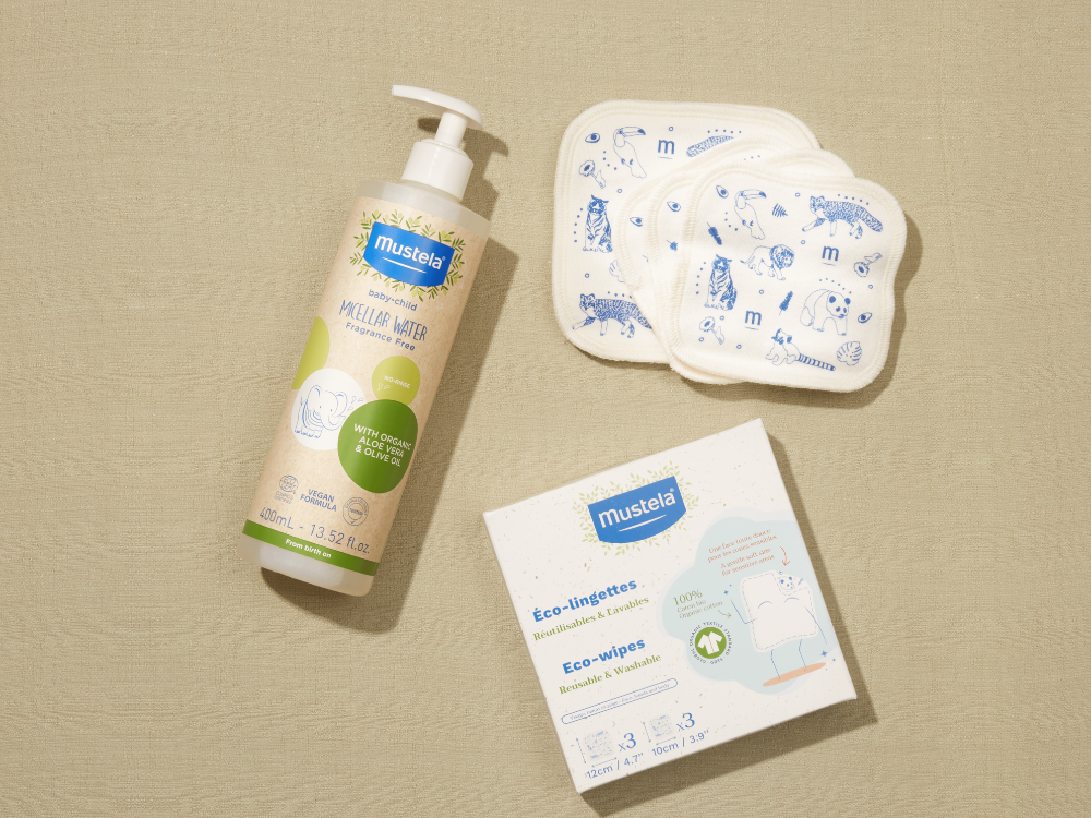 Organic micellar water & reusable eco wipes set
