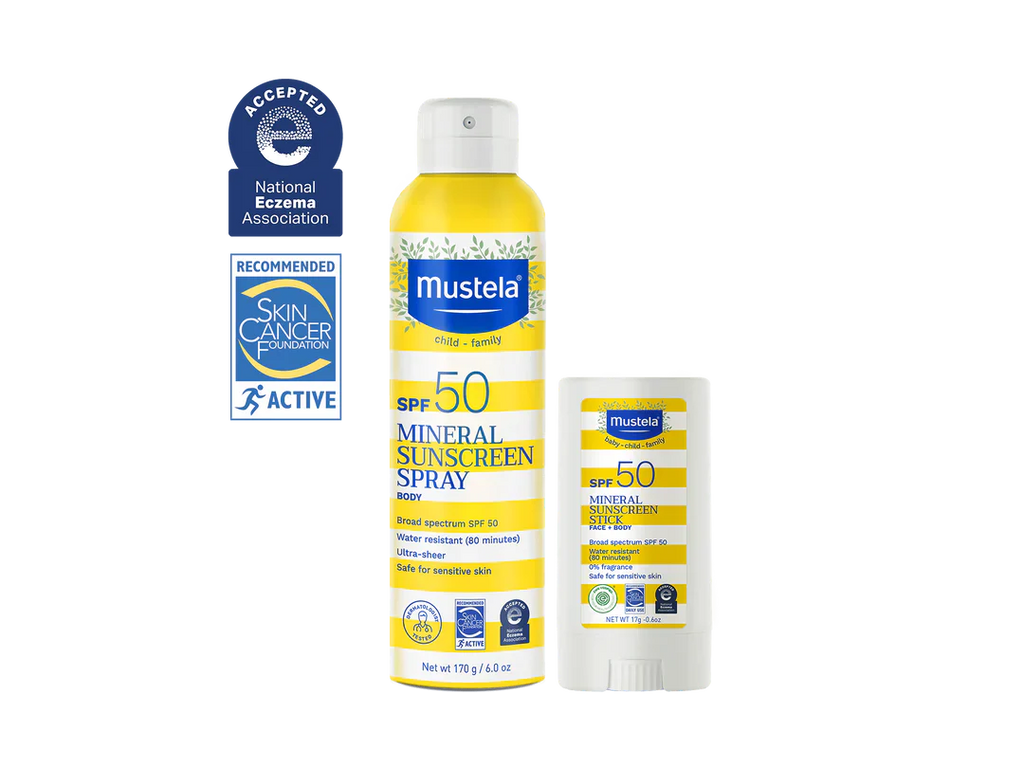 SPF 50 Mineral sunscreen spray and stick